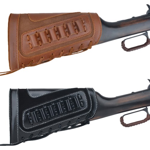 Leather rifle buttstock cover - leather,